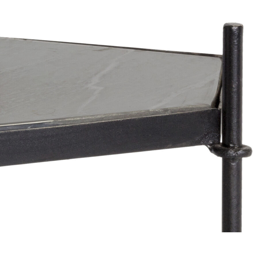 Hexall 24 X 22.5 inch Black / Antique Brass Side Table